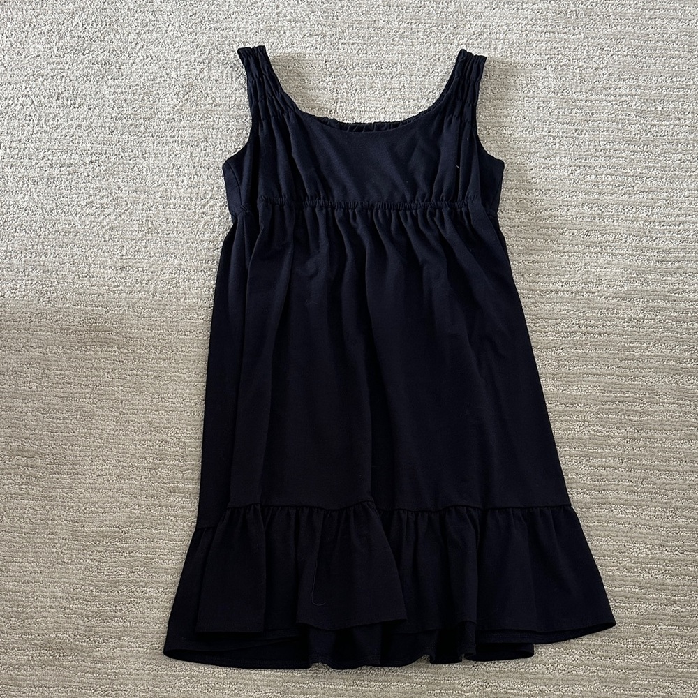 LOFT Navy Blue Sleeveless Ruffle Dress